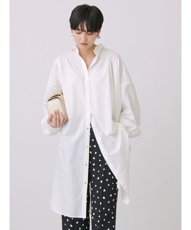 AMERICAN HOLIC バックギャザーシャツワンピース Off White
