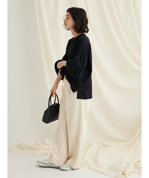 CRAFT STANDARD BOUTIQUE Ｌ／Ｒキャンバスドッキングカットプルオーバー Black