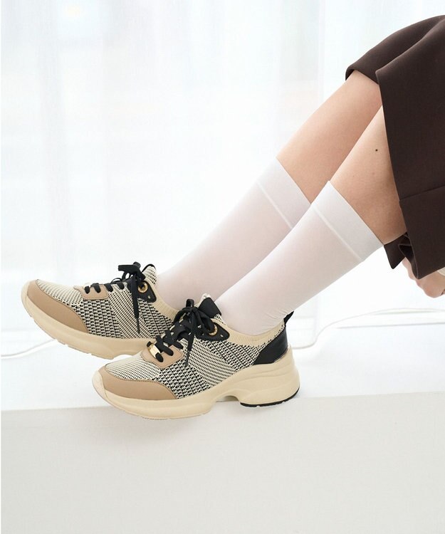 steppi 【VERY掲載 / 撥水 / 洗える】ボリュームソール スニーカー ベージュ