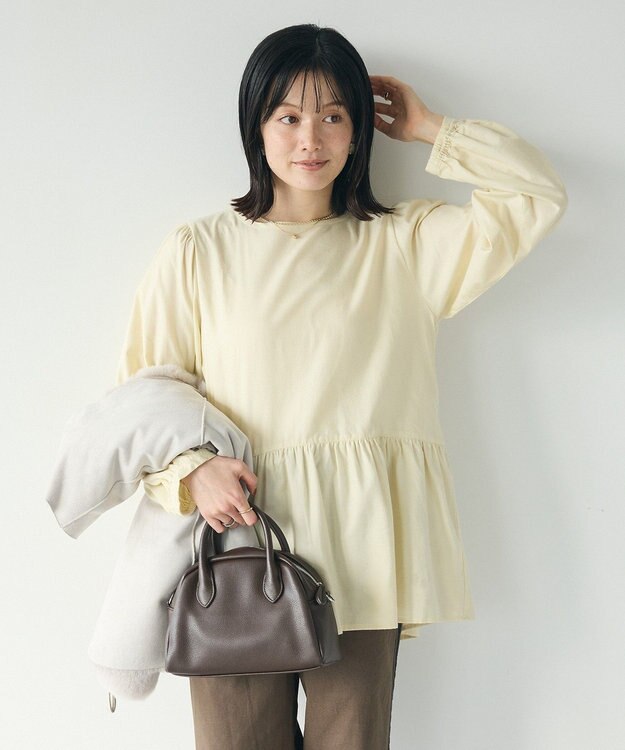 CRAFT STANDARD BOUTIQUE ボリュームスリーブウエストギャザーチュニック Ivory
