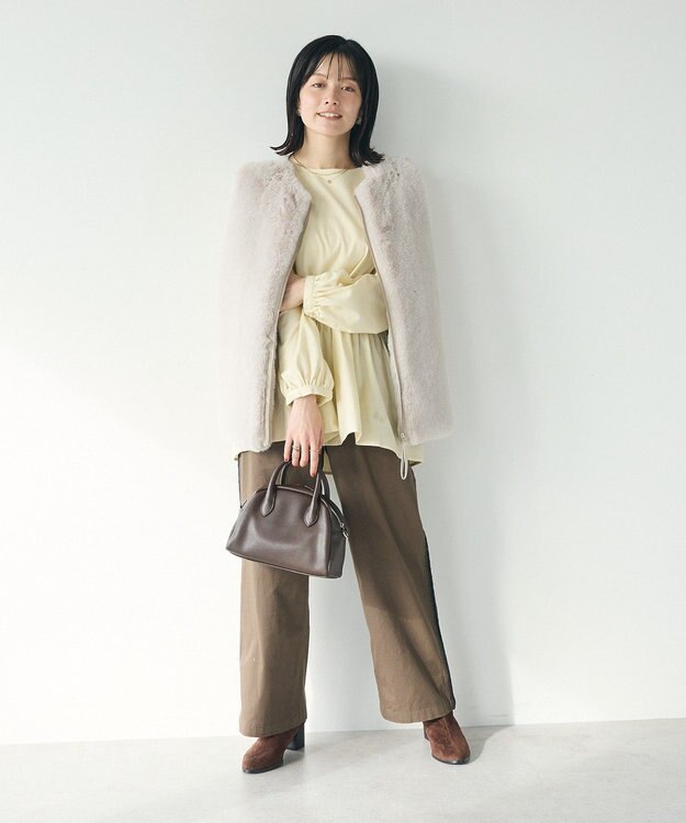 CRAFT STANDARD BOUTIQUE ボリュームスリーブウエストギャザーチュニック Ivory