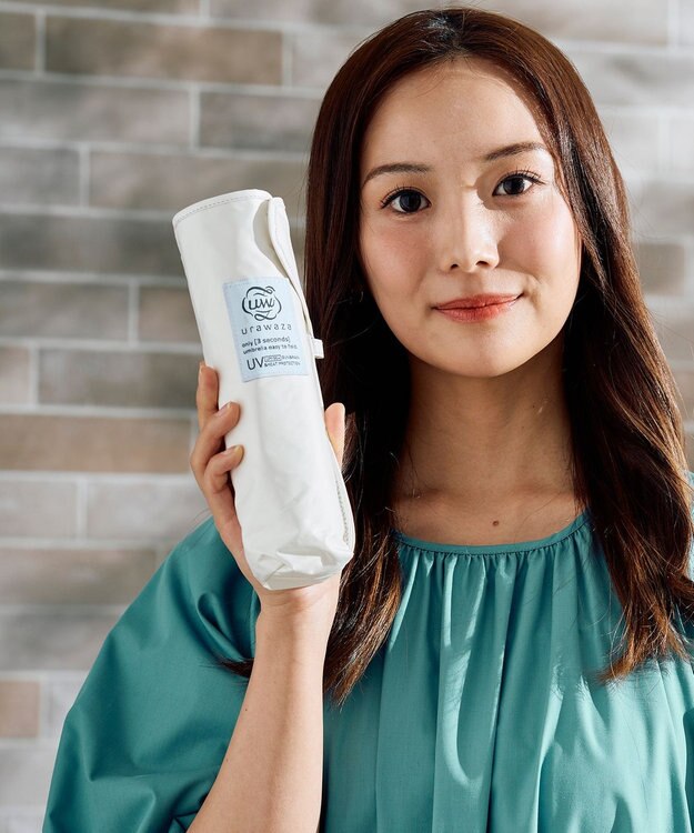 MOONBAT 【遮光100％/３秒で折りたためる日傘】晴雨兼用 折りたたみ傘 ウラワザ オフホワイト