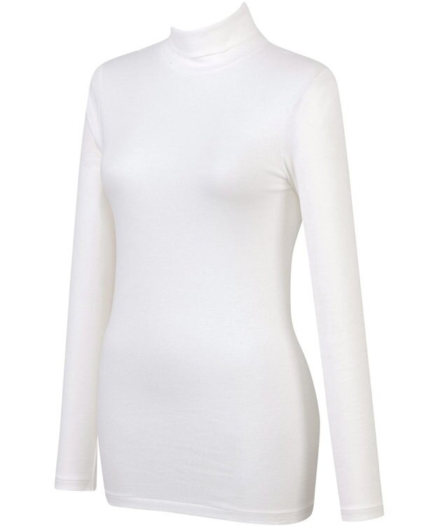 Wing あったかインナー オーガニックコットン100%(肌側) やさしい肌ざわり ムレにくい 【綿の贅沢 オーガニック】 9分袖 長袖 タートルネック 秋 冬 EL4032 ウイング／ワコール アイボリー