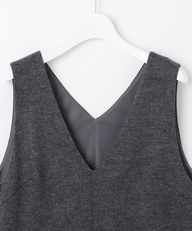 J.PRESS LADIES L 【洗える】ウールスムース ジャンパースカート グレー系