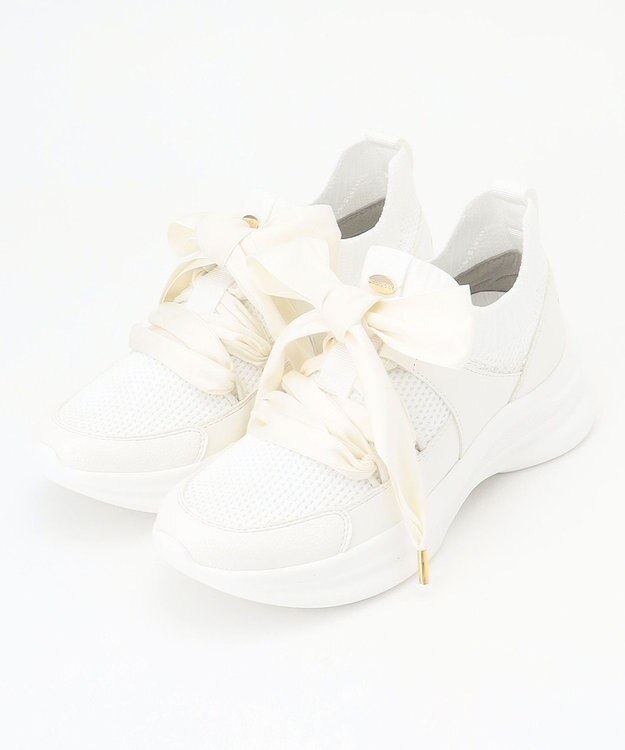 TOCCA POINT OF GLITTER  KNIT SNEAKERS スニーカー オフ系