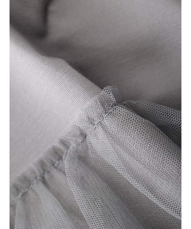 Green Parks フレンチスリーブチュールティアードプルオーバー Gray