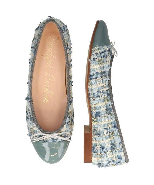 Bridget Birkin 【Bridget Birkin】ラメツイードバレエシューズ ブルーコンビ