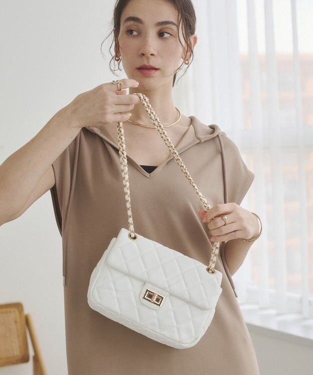 WEGO 【ANGIE VINTAGE】キルティングショルダーBAG ホワイト