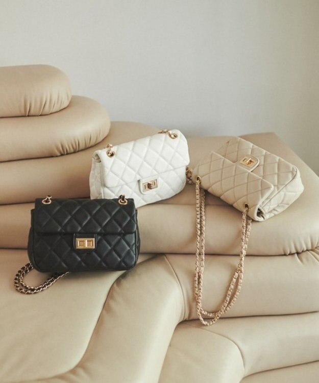 WEGO 【ANGIE VINTAGE】キルティングショルダーBAG ホワイト