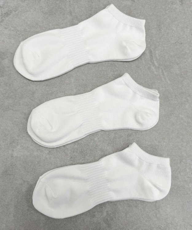 WEGO 3Pムジショートソックス ホワイト