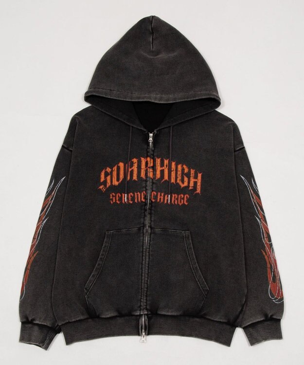 WEGO 【ユニセックス着用ITEM】ブリーチグラフィックZIPパーカー 柄1