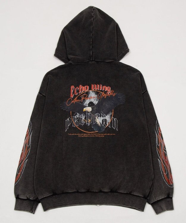 WEGO 【ユニセックス着用ITEM】ブリーチグラフィックZIPパーカー 柄1