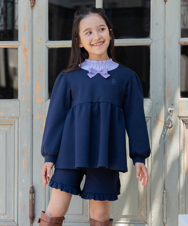 組曲 KIDS 【110-140㎝】ボウタイリボン トップス ネイビー系