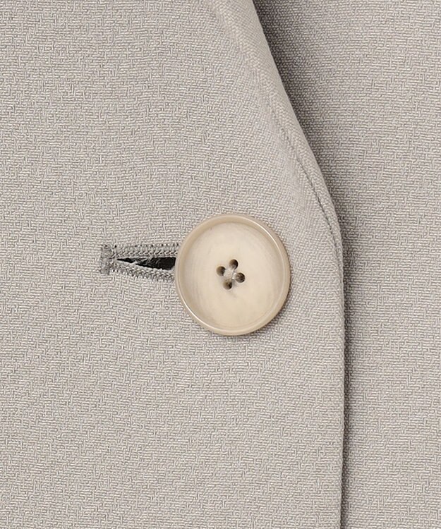 自由区 【洗える】ライトダブルクロス ノーカラーコート サンドベージュ