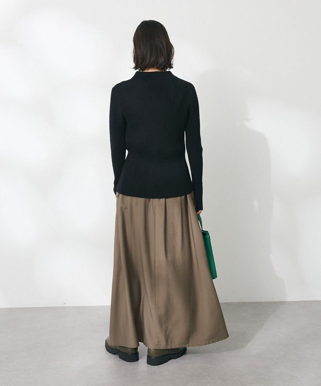 CRAFT STANDARD BOUTIQUE 襟付きニットコンパクトカーディガン Black