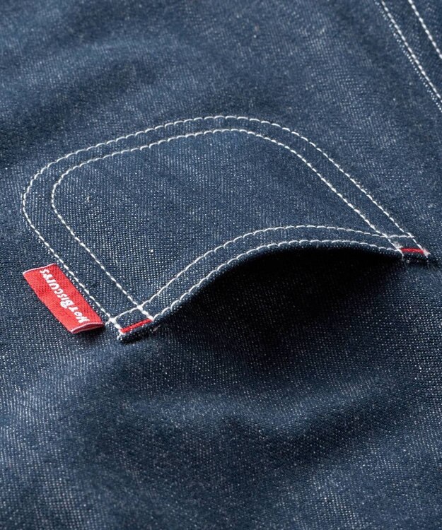 MIKI HOUSE HOT BISCUITS 【70-110cm】 くるま刺繍 デニム オーバーオール 紺