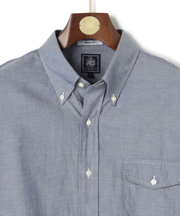 J.PRESS MEN 【J.PRESS ORIGINALS】【UNISEX】Cotton Dangary B.D. Shirt / Baggy-Fit ネイビー系