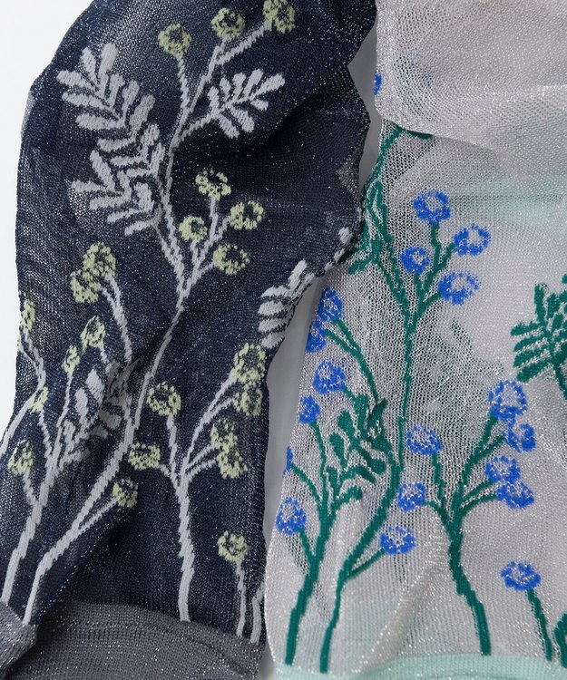 TRICOTE 花柄 シアーソックス 01SILVER