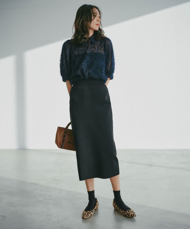 #Newans フィラッフィパフスリーブプラウス ネイビー