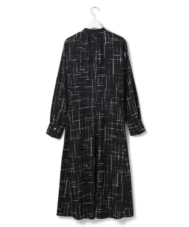 23区 【洗える】モノクロトーンプリント ワンピース ブラック系