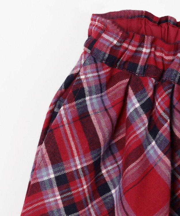 ANY KIDS チェック柄 スカパン レッド系