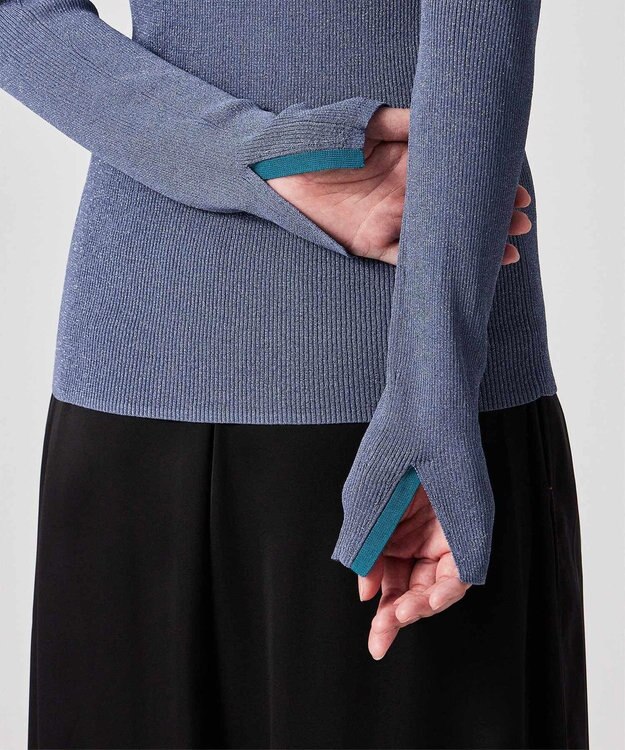 Paul Smith クラシック リブ ラメ ニット グレイッシュブルー