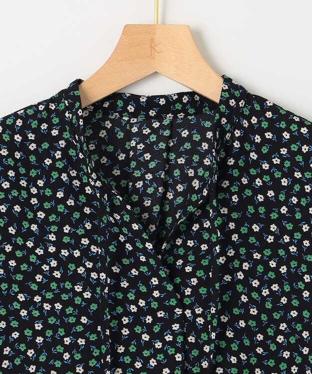 組曲 【洗える】プティフラワージョーゼットシフォン ブラウス グリーン系5