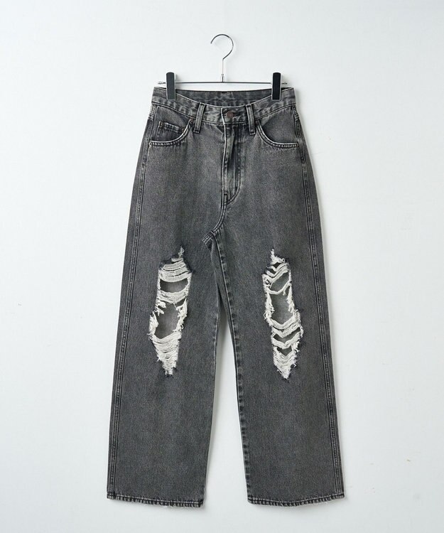 WEGO ヴィンテージウォッシュダメージデニムパンツ ブラックその他