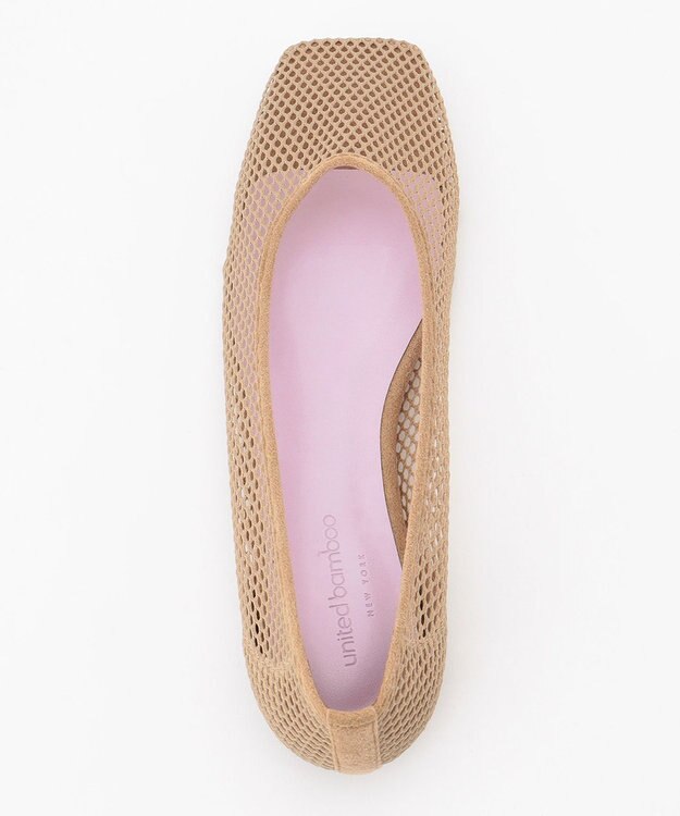 united bamboo 【辺見えみりさんコラボ】スクエアメッシュパンプス ベージュ系