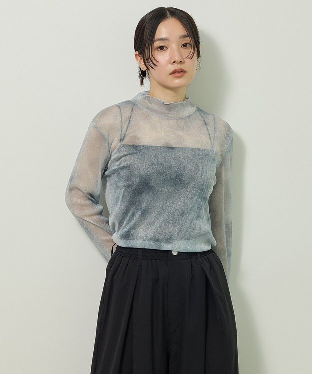 Green Parks シアー柄プルオーバー Charcoal Gray