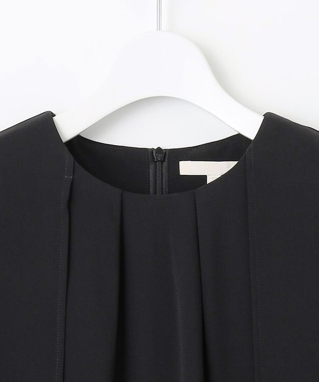 自由区 【カタログ掲載・洗える】ドレープスリーブ ワンピース ブラック