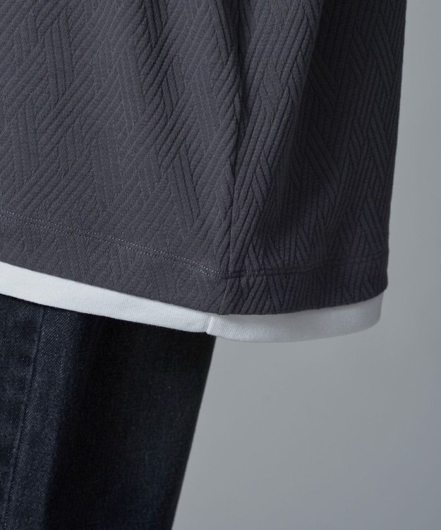 WEGO フクレジャガードフェイクレイヤードT（SS） ブラック中濃色