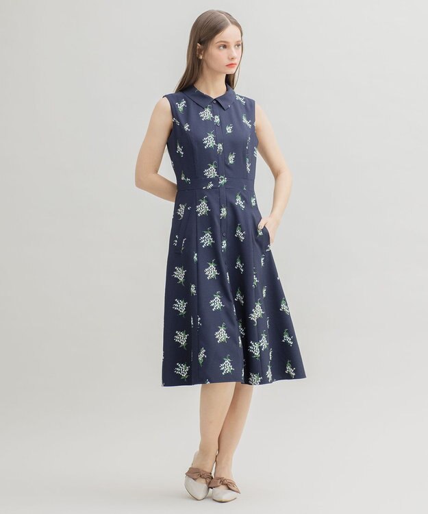 TOCCA 【洗える！】LILY OF THE VALLEY ドレス ネイビー系7