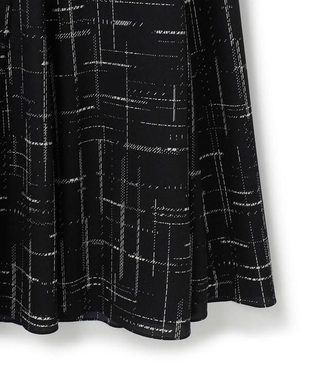 23区 【洗える】モノクロトーンプリント ワンピース ブラック系