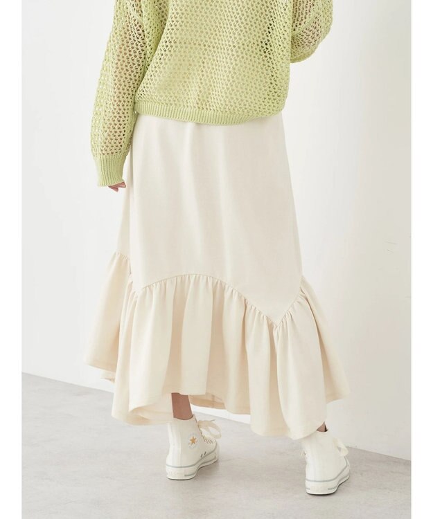 earth music&ecology ウラケ裾フリルスカート Ivory