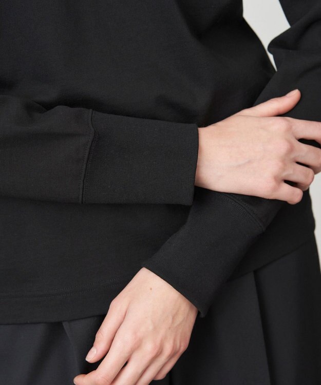 ATON 12/-AIR SPINNING | モックネックプルオーバー BLACK