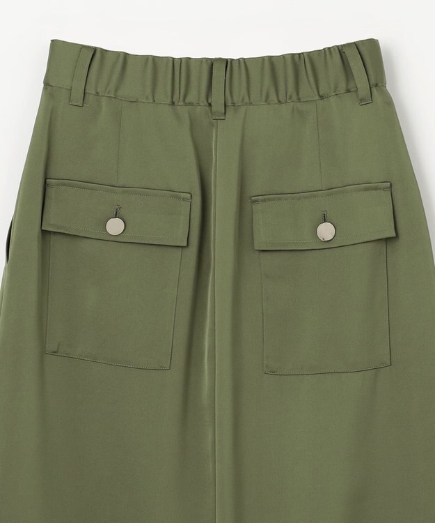 GRACE CONTINENTAL サテンストレートスカート カーキ