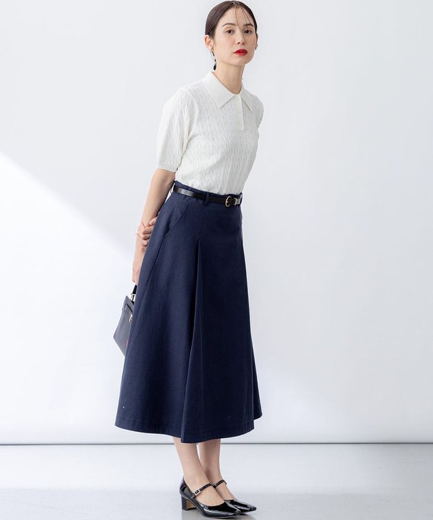 組曲 L チノライク スカート ネイビー系
