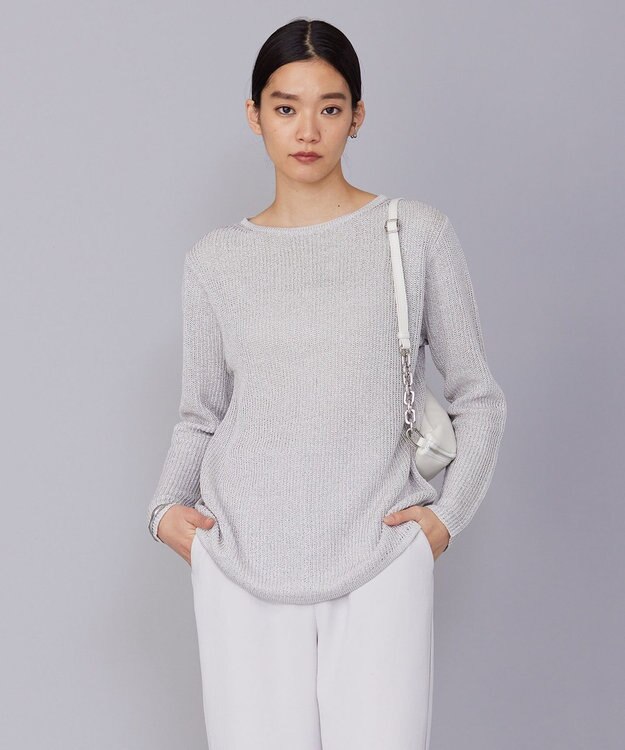 ICB 【WEB限定カラーあり・洗える】ペーパーブレンドシャインニット プルオーバー トープ系