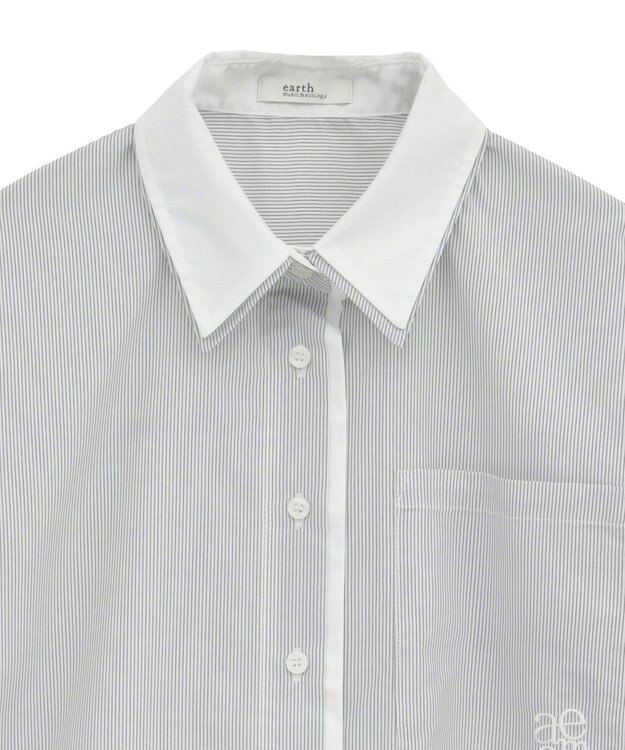 earth music&ecology レイヤードストライプシャツ Off White