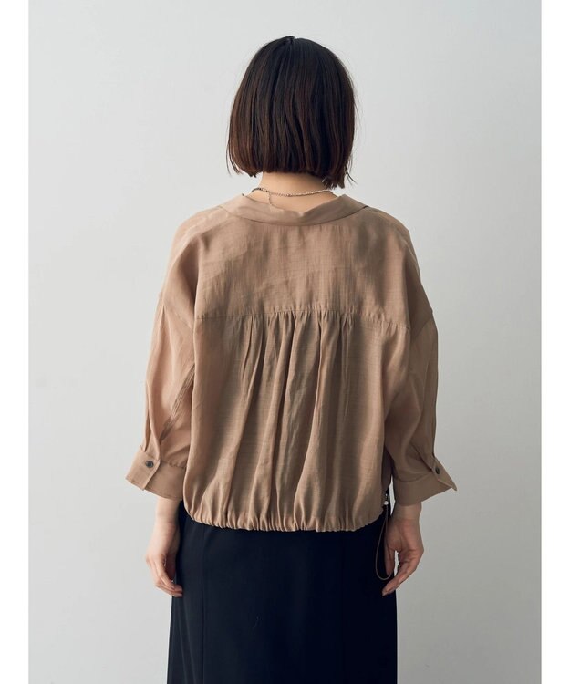 YECCA VECCA 【2点SET】シアーシャツ×Aラインキャミワンピース Beige