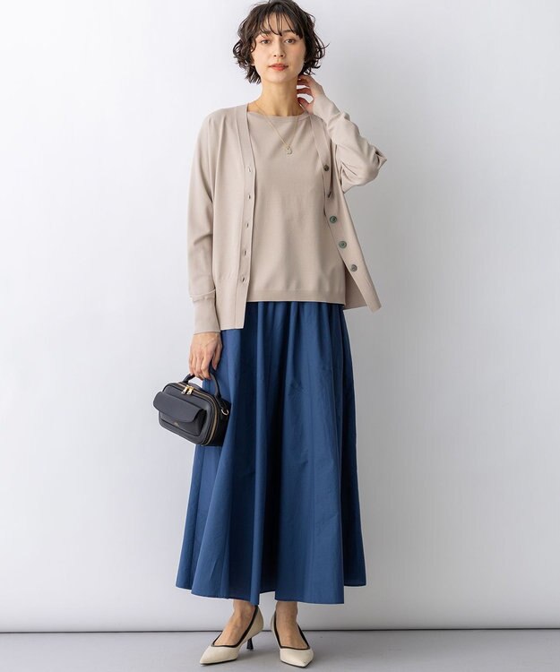 23区 S 【先行予約】レーヨンポリエステルストレッチ Vネック カーディガン ベージュ系