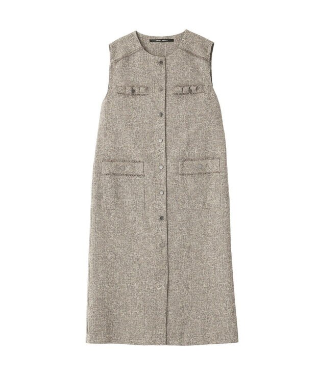 YECCA VECCA ツイードジレジャンスカ Brown