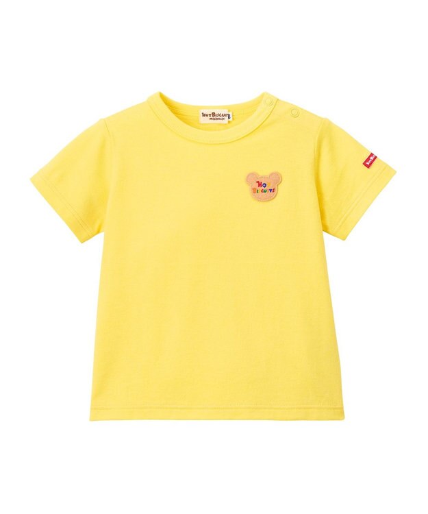 MIKI HOUSE HOT BISCUITS ストライプ柄 ジャンパースカート＆ワンポイント半袖Tシャツギフトセット【BOX付き】 黄