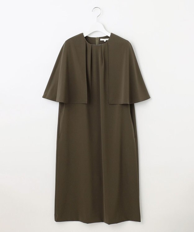 自由区 【カタログ掲載・洗える】ドレープスリーブ ワンピース モカ