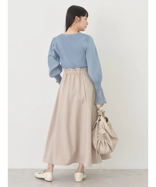 earth music&ecology 袖ポイントニットプルオーバー Blue