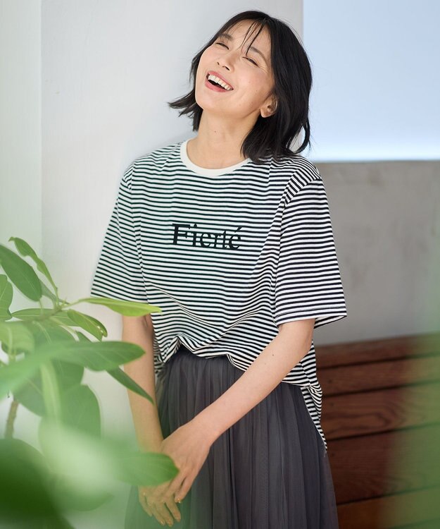 ANY フロッキーロゴテールTシャツ ボーダー