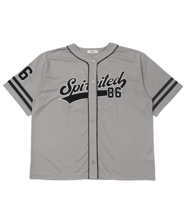 WEGO ベースボールメッシュビッグシャツ ライトグレー