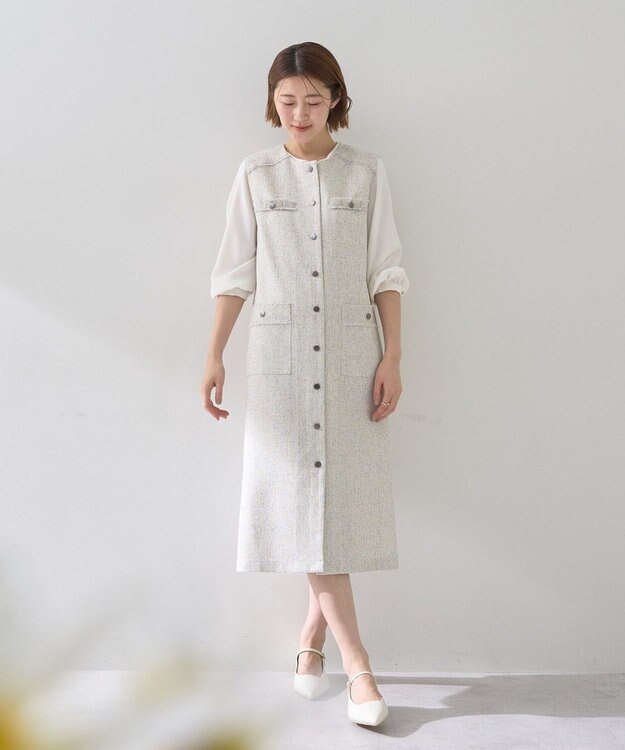 YECCA VECCA ツイードジレジャンスカ Ivory