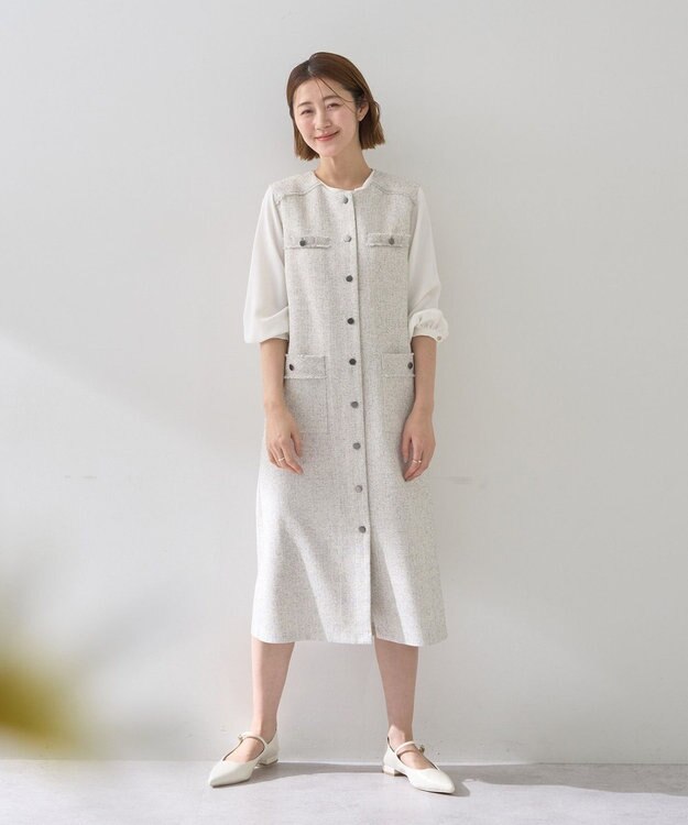 YECCA VECCA ツイードジレジャンスカ Ivory